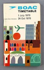 BOAC AIRLINE TIMETABLE JULY - OCTOBER 1970 B.O.A.C. ROUTE MAP VC10 BOEING 707