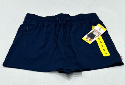 Ocean Pacific Women's Drawstring with 3 Zipper Pockets Shorts, Blue, Size S