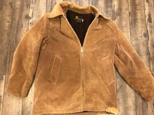 VINTAGE WEATHERCASTER BEIGE BROWN COTTON CORDUROY COAT LINED SZ 42