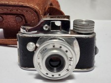 Vintage Hit Miniature Spy Camera w/ Leather Case Made In Japan