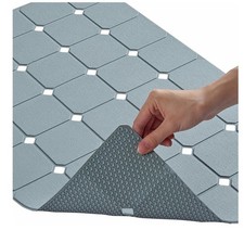 Alfombra de bañera antideslizante silicona suave inodoro baño 28" x 18" (rectangular) gris