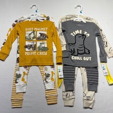 Carter's 24M NWT 8 Piece Pajama Lot Construction Trucks Animals Cotton PJs