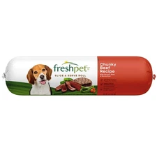 Fresh Dog Food, Chunky Beef Recipe, Slice & Serve Roll, 6 Lb.