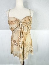 Y2K Babydoll Floral Paisley Cami Tank Top Women XL Coquette Fairy Indie Made USA
