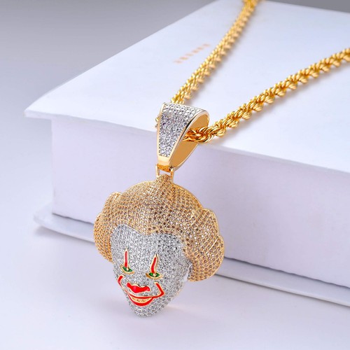 Horror Clown Pendant Hip Hop Iced Out Bling Chain 69 Halloween Cosplay Neckla... - Picture 5 of 8
