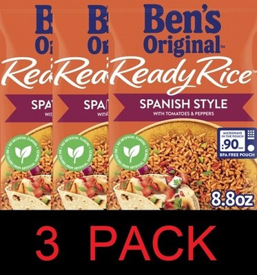 Ben's Original Ready Rice Spanish Style Tomatoes & Peppers 8.8 oz Pouch - 3 PACK