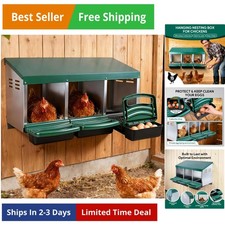 Chicken Nesting Boxes with 3 Cozy and Roll-Away Design - Chicken coop Nesting...