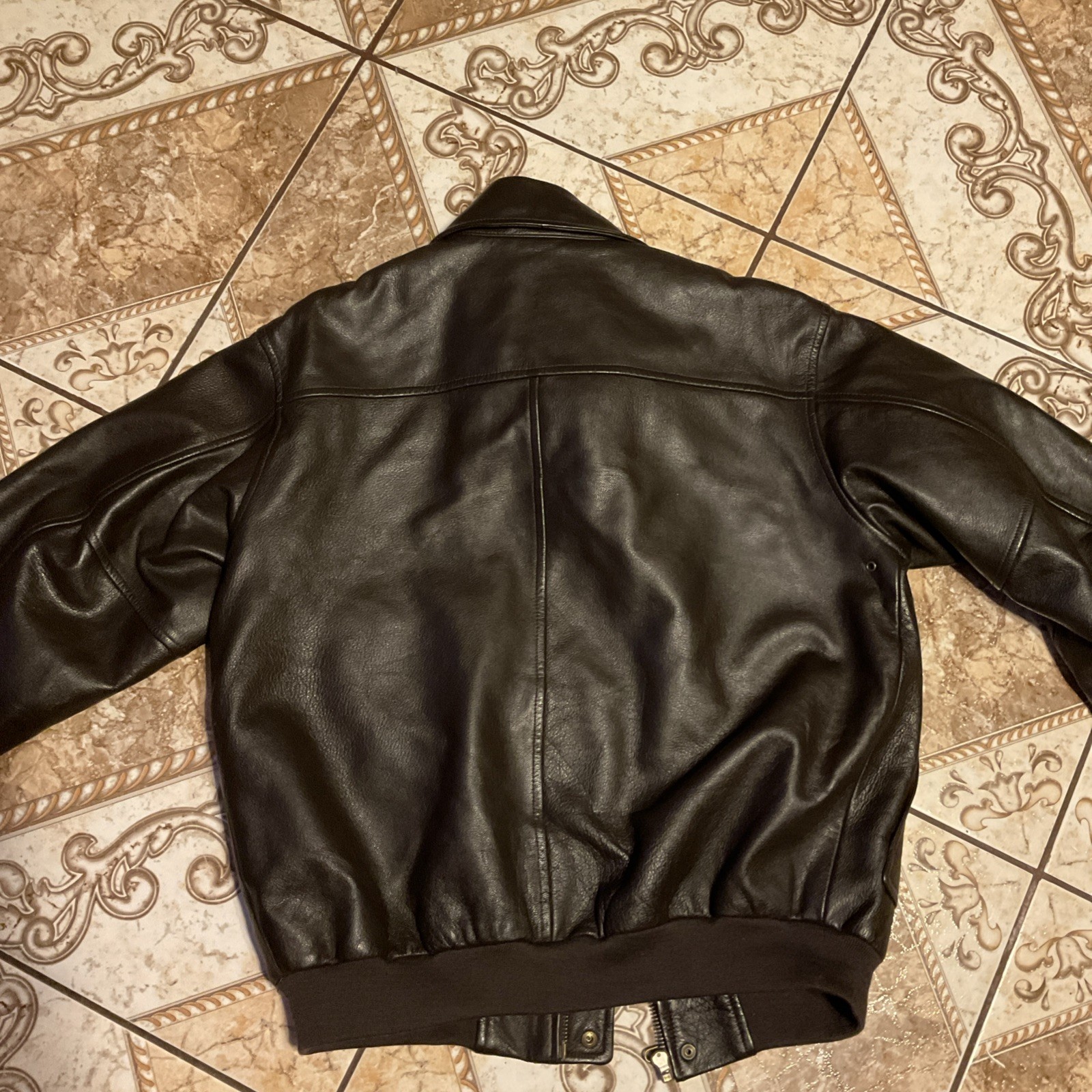 LL BEAN BROWN GOATSKIN LEATHER A-2 BOMBER FLIGHT JACKET L PILOT AVIATOR COAT image 8