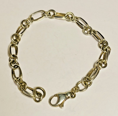 Sterling Silber Punze Armband Kette 7'' ca. Vintage feiner Schmuck (ref5)