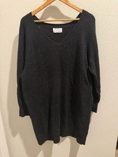 Old Navy Black V-Neck Ribbed Knit Sweater Dress Size XL