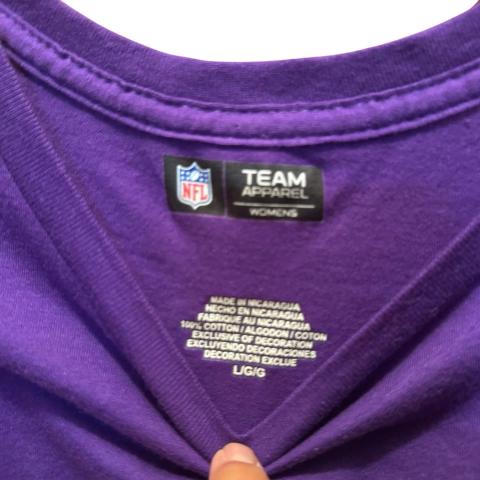 Camiseta de fútbol americano Team Apparel Minnesota Vikings para mujer grande púrpura brillante NUEVA Foto 4 de 4