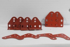 ERECTOR SET GILBERT GUSSET PLATE ANGLE FLAT 90 DEGREES 10PC LOT CIRCA 1973 PARTS