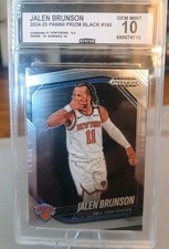 2024-25 Panini Prizm Black #160 Jalen Brunson CCG GEM MINT 10 New York Knicks
