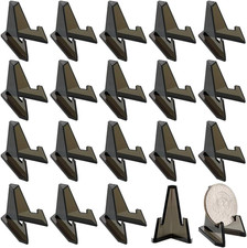 Mini Acrylic Easel Stands Black Coin Display Holder 20 Pack Set