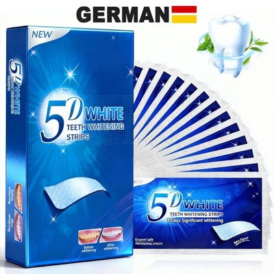 28 Strips Zahnweiß Zahnaufhellung Streifen Whitestrips Weiss Zähne Bleaching 5D
