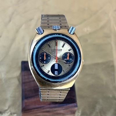 Citizen Bullhead 67-9020 Mens 38mm Auto 8110A 1970s Flyback Chrono
