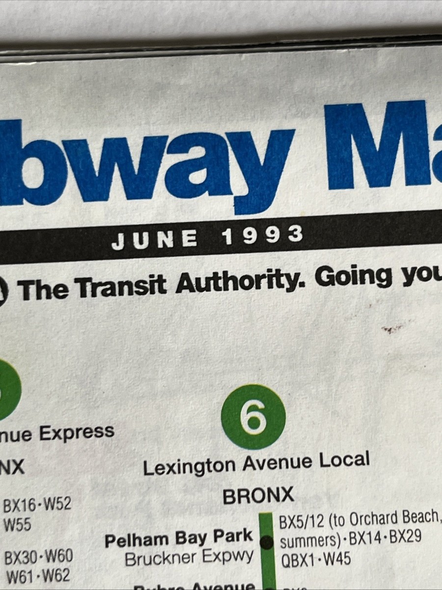 1993 NYC New York City Subway Map Pocket MTA NY Transit & Bookmark