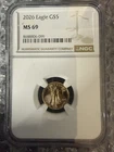 2026 Gold Eagle $5 NGC MS 69 Gold Coin 1/10 Oz