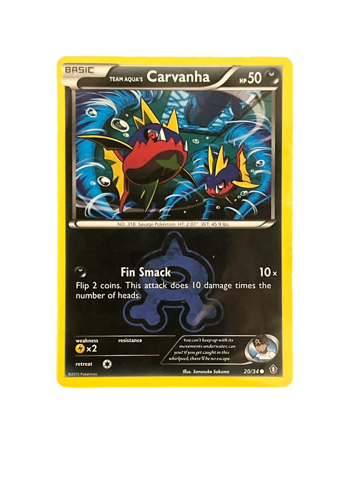 Pokemon TCG Team Aqua's Carvanha 20/34 Double Crisis Card