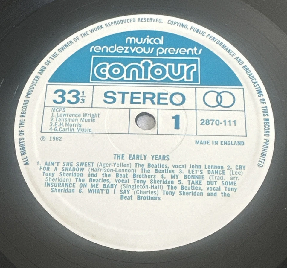 The Beatles & Tony Sheridan - The Early Years UK Stereo LP 1971  EX / VG+ - Image 4 of 4