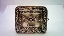 Antique Silver ornate silver snuff or pill box.