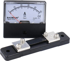 DH-670 DC 0-50A Analog Amp Panel Meter Current Ammeter with 75Mv Shunt
