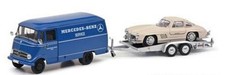 Schuco Mercedes L319 Van Mercedes Service 1961 With Trailer And 300sl Coupe (w198) 1954 1:43 450253900