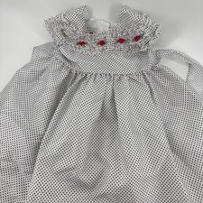 Marmellata Kids Dress 24 Months White Polka Dot Ruffle Rosebud Whimsical Vintage