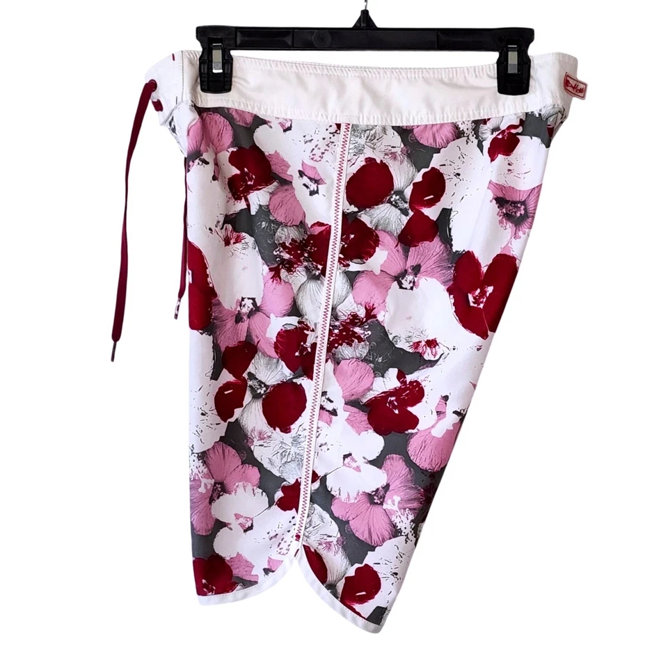 Pantalones Cortos Oakley Estampado Floral Natación Surf Y2K Mujer Talla 6 Blanco Rosa Rojo Foto 4 de 4