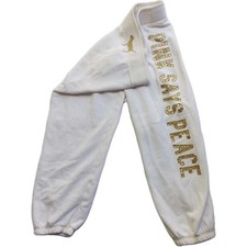 Vintage Victorias Secret PINK Sweatpants Size S PINK SAYS PEACE Rhinestones