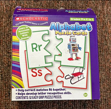 Scholastic Alphabet Puzzle Cards, Grades Pre-K to 1, 52 Puzzle Pieces