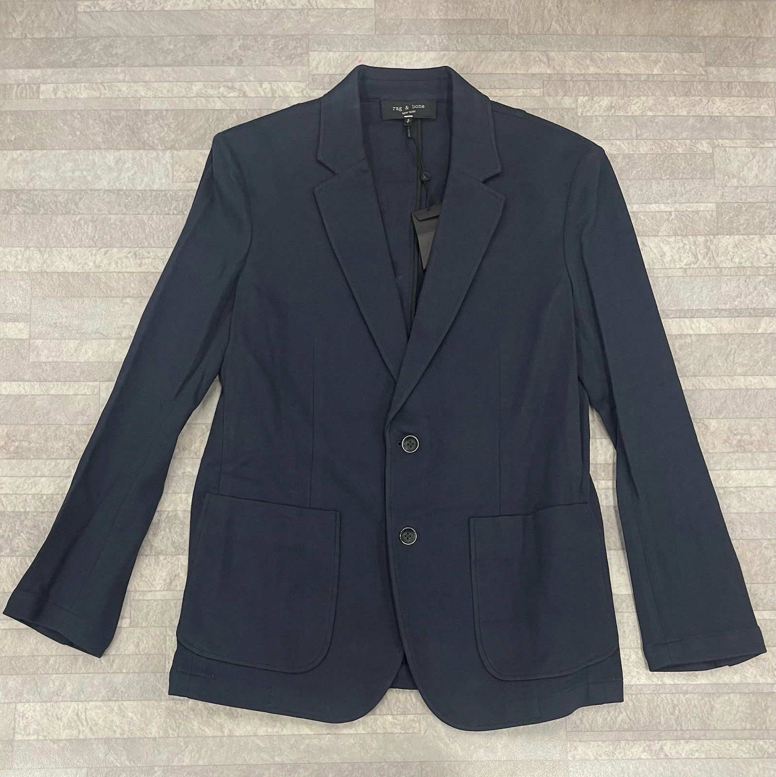 NWT Rag & Bone $498 Butler Patch Pocket Blazer In Navy Size: Medium - product detail image 2