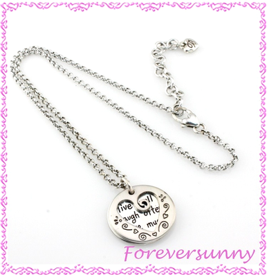 #ad Brighton Live Well Laugh Often Love Much Love Quotes Pendant Necklace $26.00
