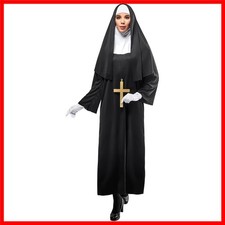 Stunning Black  White Nun Costume for Women - Perfect for Halloween  Cosplay
