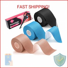 3 Rolls Kinesiology Tape, 3 Color 2 Inch x 16.4 Feet Uncut Sports Tape with Scis 0.60 per gallon
