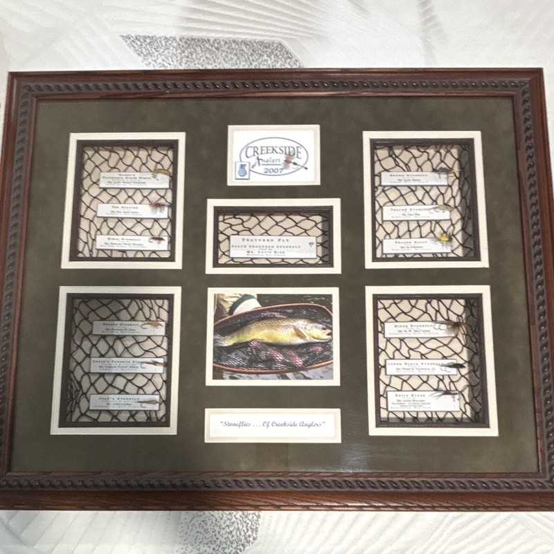 Creekside Angler 2007 Large Framed Fishing Fish Shadow Box Wall Hanging 24x18