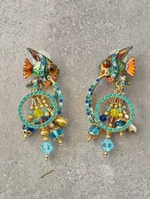 Vintage “ lunch at the Ritz” pierced /dangle, crystal earrings