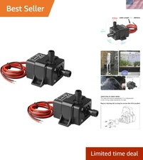 Compact 2 Pack DC 12V Submersible Water Pumps - Ideal for Fish Tanks & Fountains