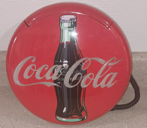 VTG 1995 Coca Cola Blinking Disc Telephone Neon Lights Musical Ringer Ships Free