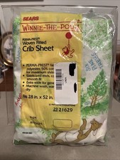 NOS Vintage Winnie The Pooh Baby Crib Sheet New Sears Perma-Prest Fits 28” x 52”