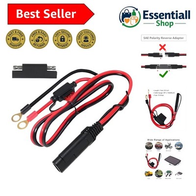 16AWG Heavy Duty SAE Ring Terminal Extension Cable with Polarity Reverse Adapter