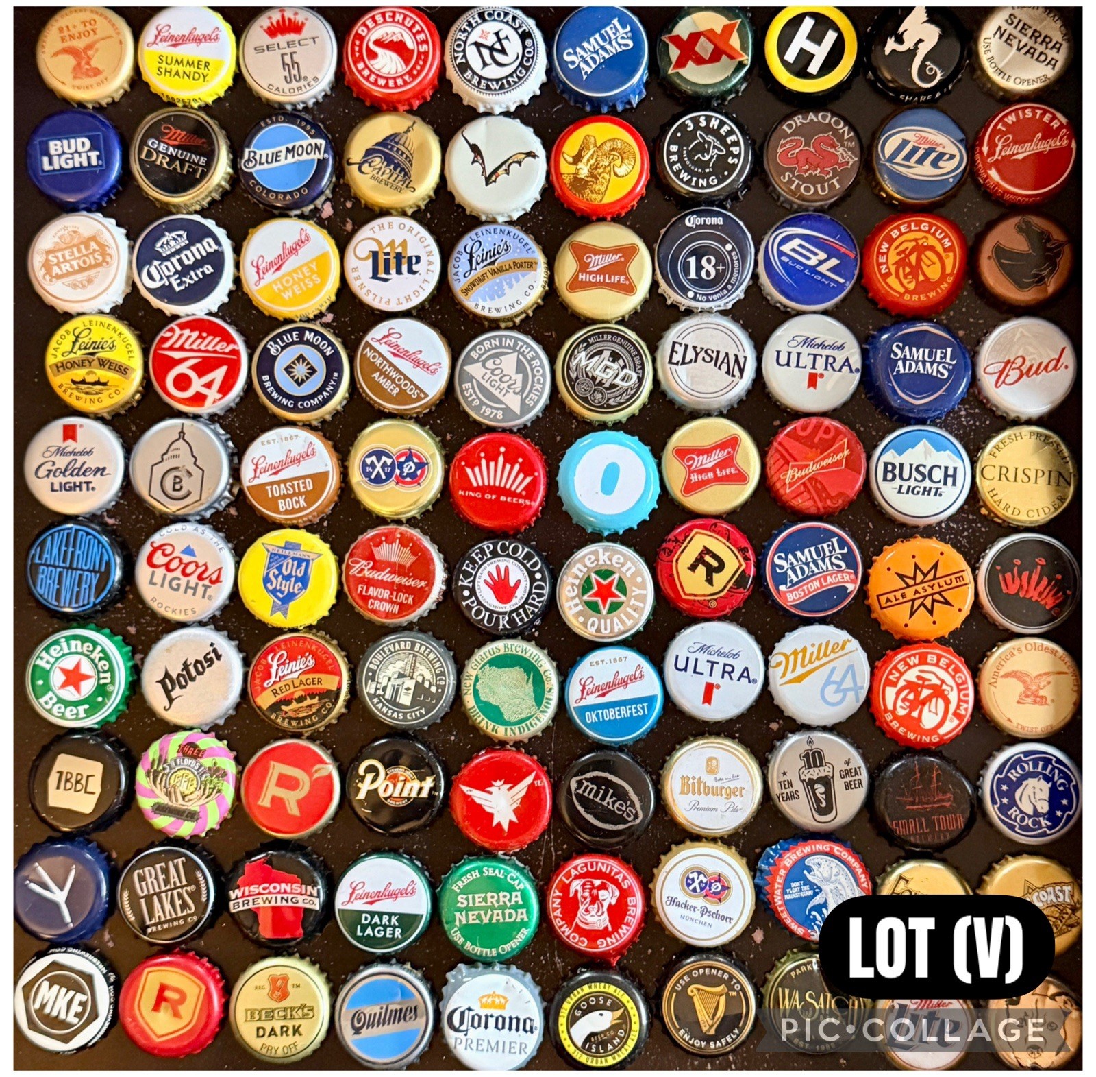 100 Used Beer Bottle Caps (NO REPEATS PER LOT): crafting, upcycling, collecting