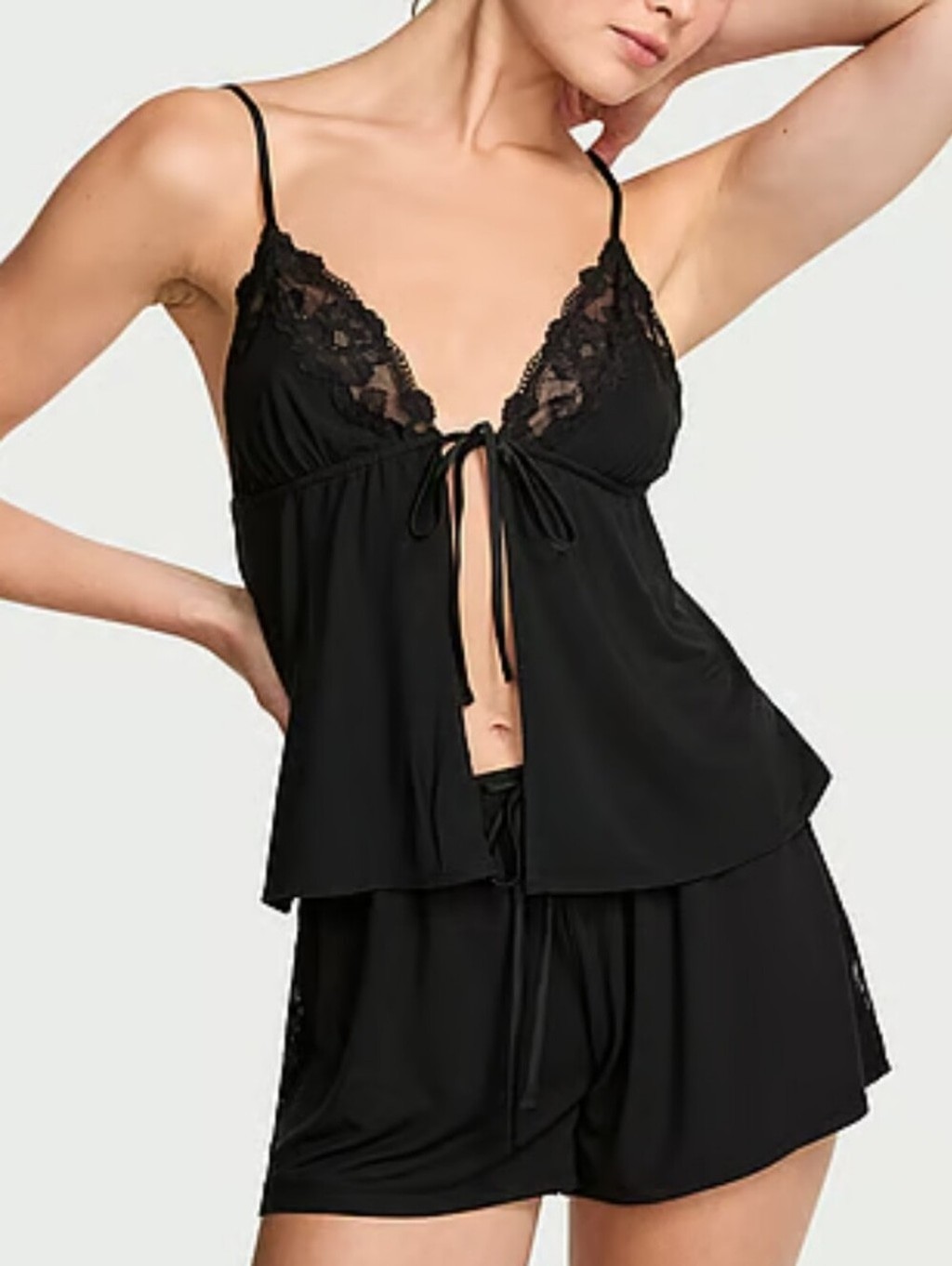 Victoria's Secret SoSoft Modal Lace-Trim Flyaway Cami Set Sz Large NWT