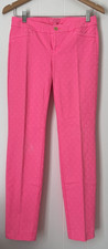 Lilly Pulitzer Kelly Skinny Ankle Pant TIKI PINK Textured Bright Neon Pink 2