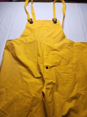 Neese Rainwear Bib Overalls W Button Fly Yellow PVC/Poly XL #1600S