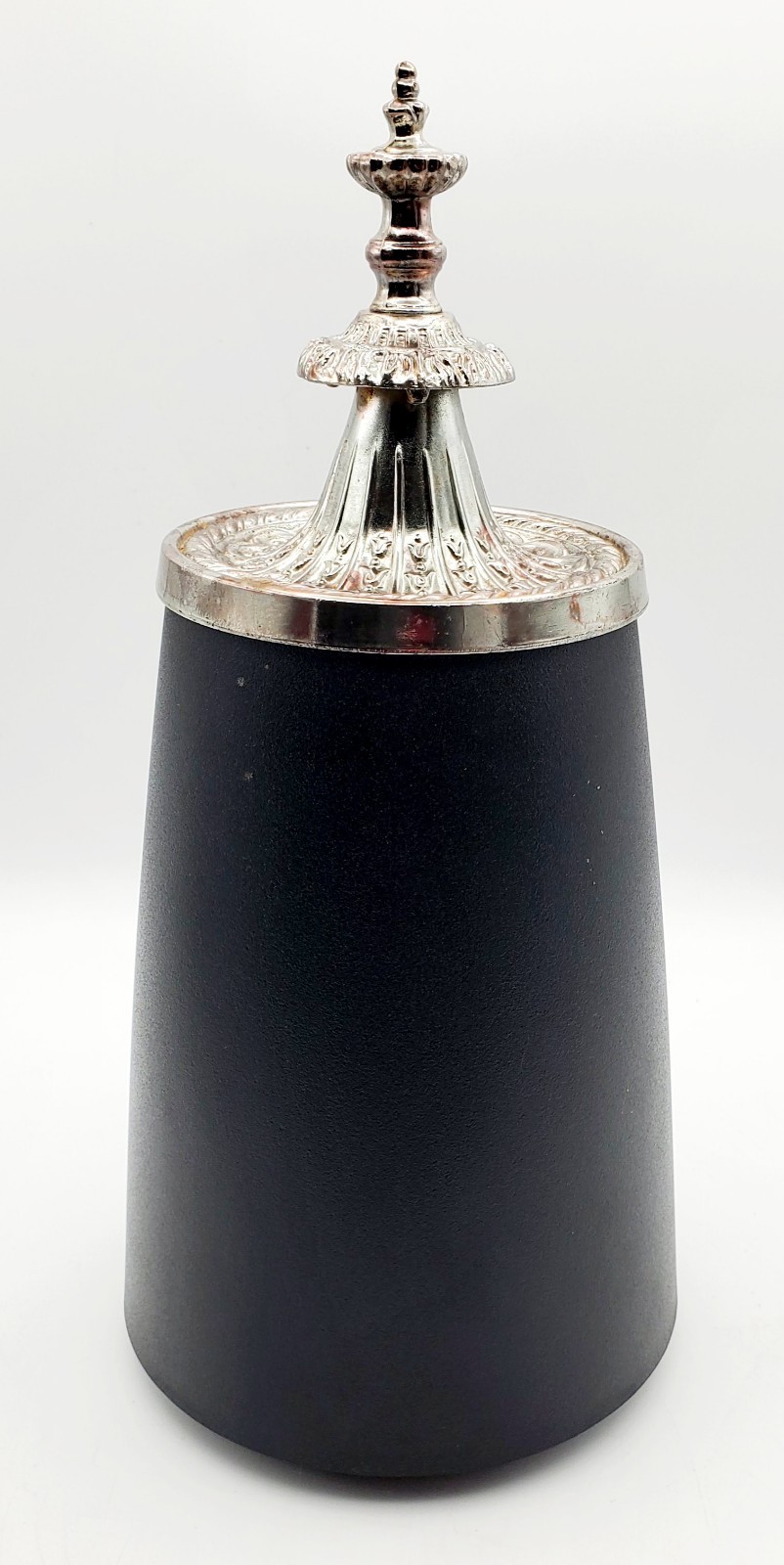 VacuVin Ice Bucket Black & Silver Tone 3 Piece Elegant