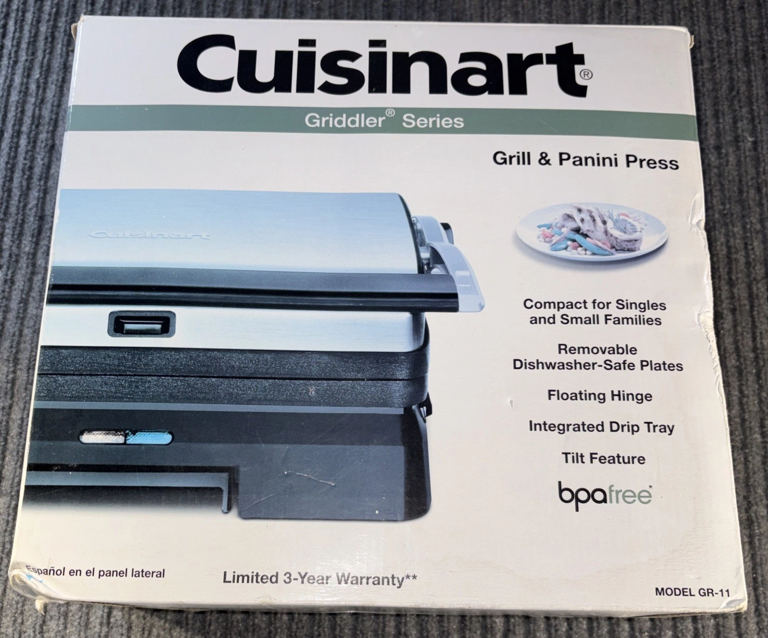 Cuisinart Griddler Series Grill And Panini Press GR-11 - New Open Box
Opens in a new window or tab