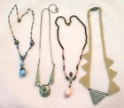 VICTORIAN COSTUME JEWELRY  - VINTAGE NECKLACE LOT OF 4