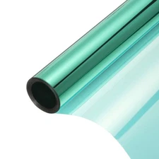 Reflective Window Film One Way Daytime Mirror Privacy Film,Green Silver 23"x13'