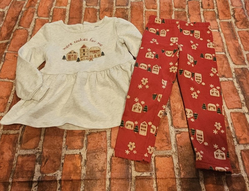 Carter's Child of Mine Girls Christmas Tunic Leggings Set 4t Gingerbread